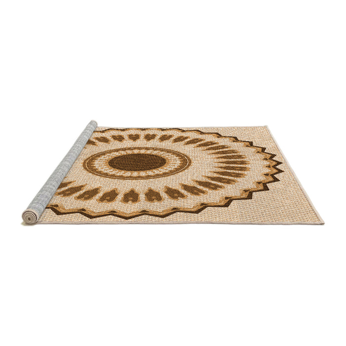 Sideview of Machine Washable Transitional Deep Peach Orange Rug, wshpat1947org