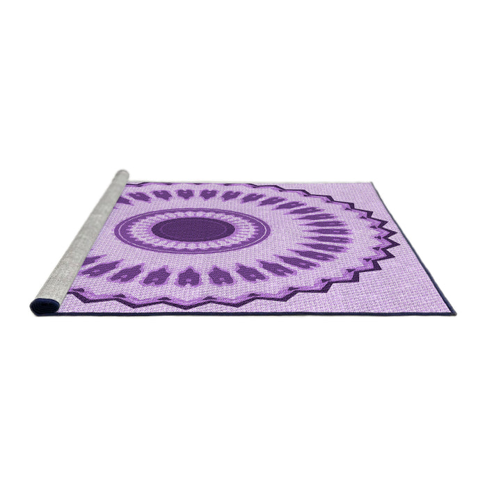 Sideview of Machine Washable Transitional Purple Rug, wshpat1947pur