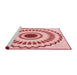 Sideview of Machine Washable Transitional Red Rug, wshpat1947rd