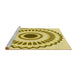 Sideview of Machine Washable Transitional Dark Golden Brown Rug, wshpat1947yw