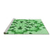 Sideview of Machine Washable Transitional Jade Green Rug, wshpat1948grn