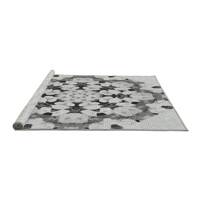 Sideview of Machine Washable Transitional Platinum Gray Rug, wshpat1948gry