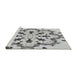 Sideview of Machine Washable Transitional Platinum Gray Rug, wshpat1948gry