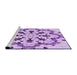 Sideview of Machine Washable Transitional Blossom Pink Rug, wshpat1948pur