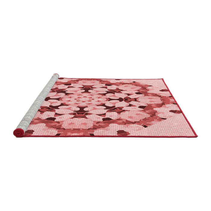 Sideview of Machine Washable Transitional Red Rug, wshpat1948rd