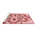 Sideview of Machine Washable Transitional Red Rug, wshpat1948rd