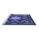 Sideview of Machine Washable Transitional Light Slate Blue Rug, wshpat1949blu