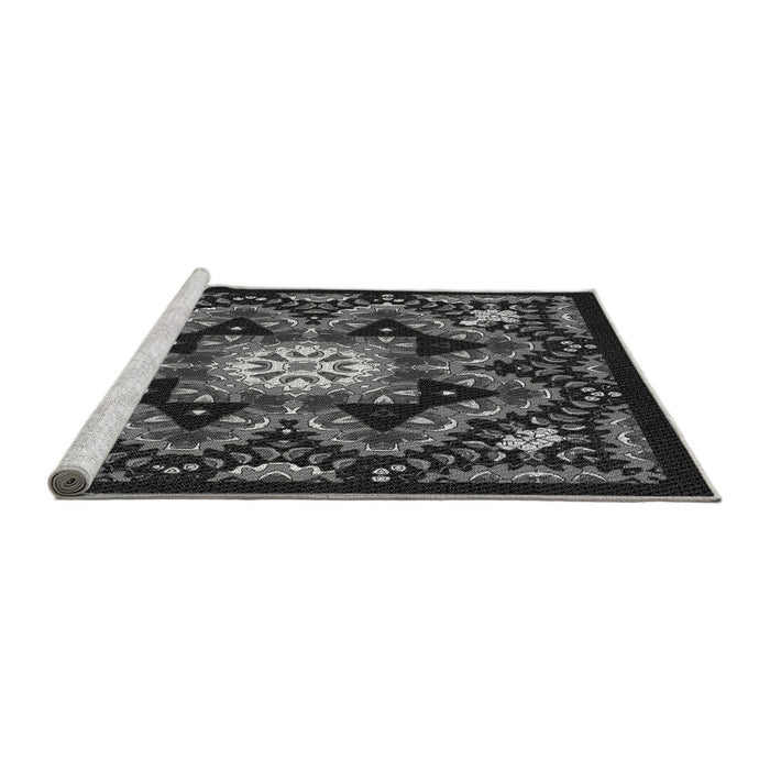 Sideview of Machine Washable Transitional Gray Rug, wshpat1949gry