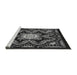 Sideview of Machine Washable Transitional Gray Rug, wshpat1949gry