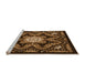 Sideview of Machine Washable Transitional Black Brown Rug, wshpat1949org