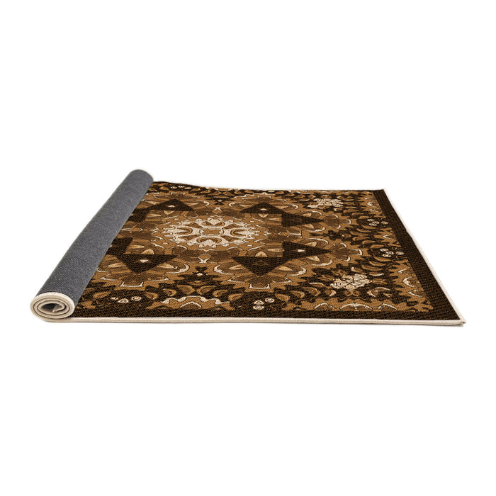 Thickness of Patterned Black Brown Rug, pat1949org