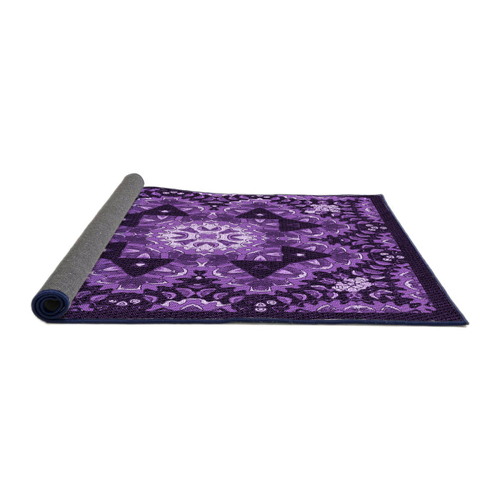 Thickness of Patterned Purple Rug, pat1949pur