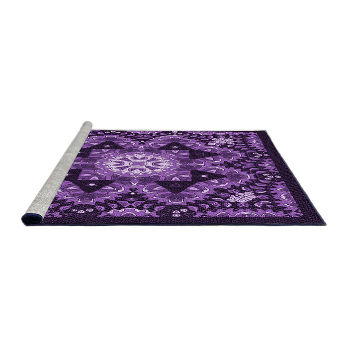 Sideview of Machine Washable Transitional Purple Rug, wshpat1949pur