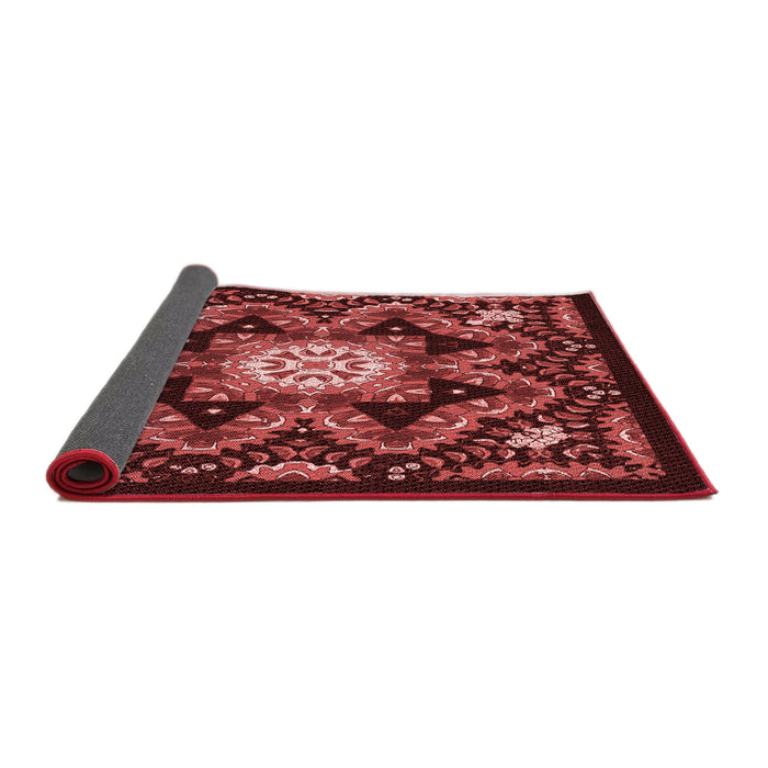 Thickness of Patterned Maroon Red Rug, pat1949rd