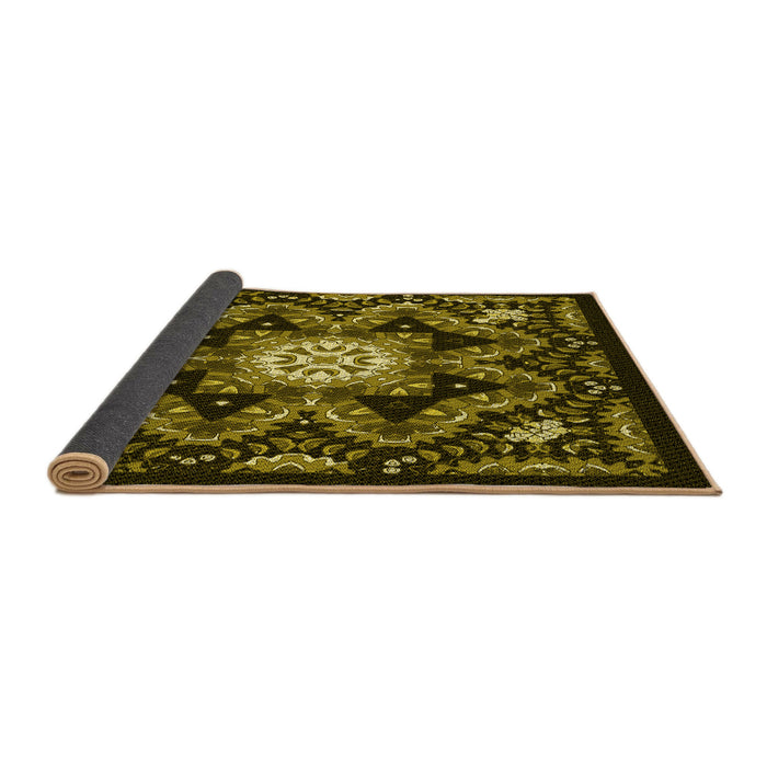 Thickness of Patterned Black Brown Rug, pat1949yw