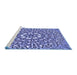 Sideview of Machine Washable Transitional Denim Blue Rug, wshpat195blu