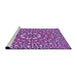 Sideview of Machine Washable Transitional Dark Magenta Purple Rug, wshpat195pur