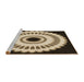 Sideview of Machine Washable Transitional Chocolate Brown Rug, wshpat1950brn