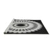 Sideview of Machine Washable Transitional Silver Gray Rug, wshpat1950gry