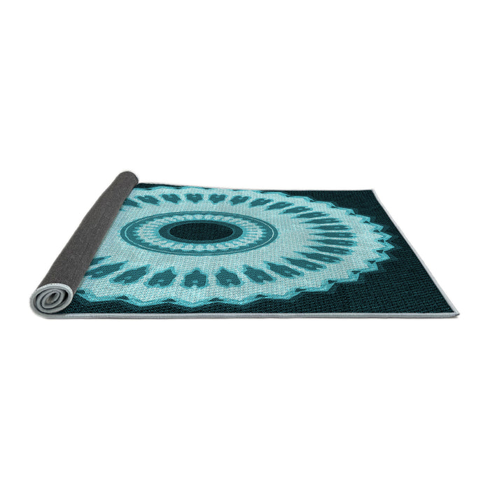 Thickness of Patterned Deep-Sea Blue Rug, pat1950lblu