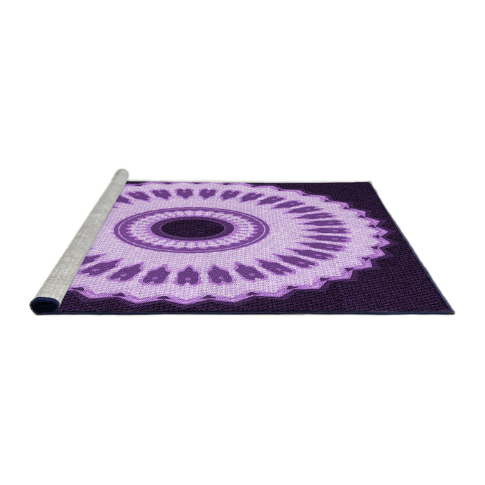 Sideview of Machine Washable Transitional Purple Rug, wshpat1950pur