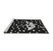 Sideview of Machine Washable Transitional Black Rug, wshpat1951gry