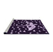 Sideview of Machine Washable Transitional Purple Sage Bush Purple Rug, wshpat1951pur