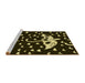 Sideview of Machine Washable Transitional Black Rug, wshpat1951yw