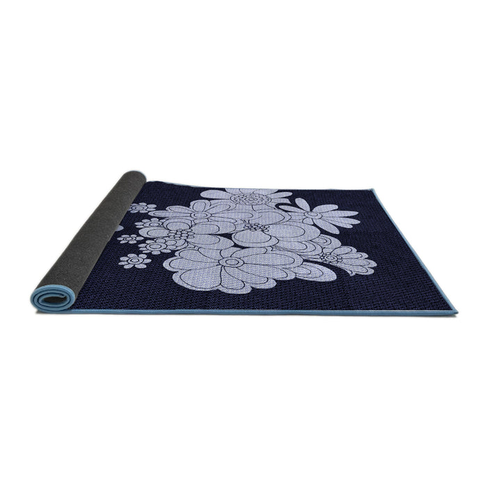 Thickness of Patterned Night Blue Rug, pat1952blu