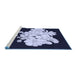 Sideview of Machine Washable Transitional Night Blue Rug, wshpat1952blu