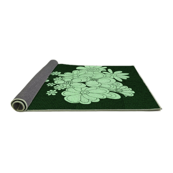 Thickness of Patterned Black Rug, pat1952grn