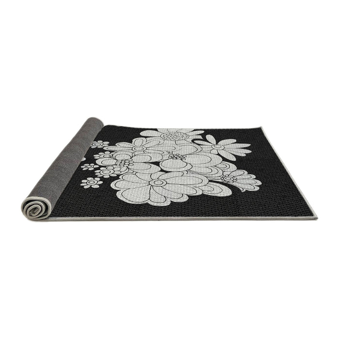 Thickness of Patterned Black Rug, pat1952gry