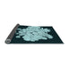 Thickness of Patterned Deep Teal Green Rug, pat1952lblu