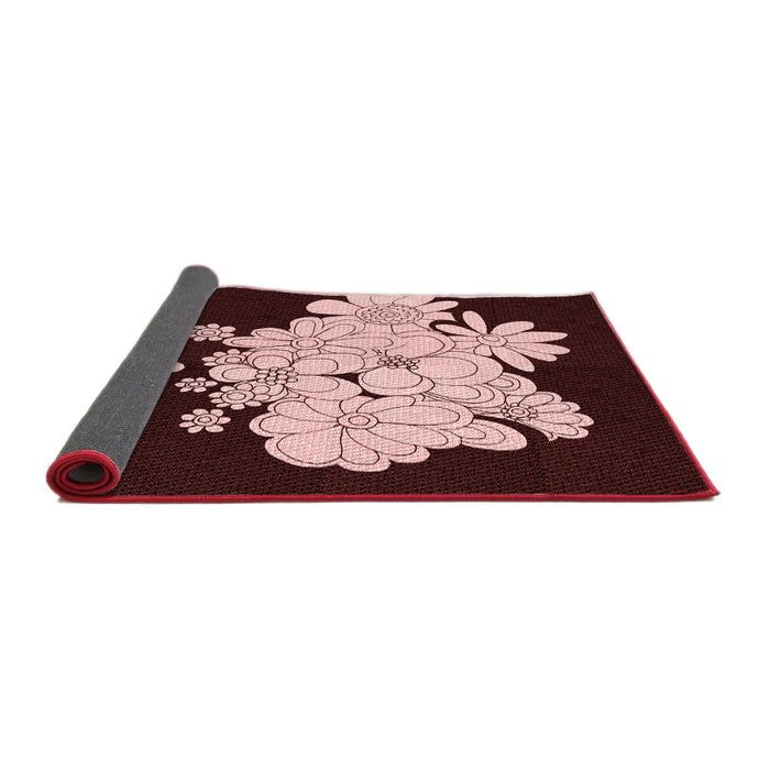 Thickness of Patterned Chocolate Brown Rug, pat1952rd