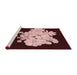 Sideview of Machine Washable Transitional Chocolate Brown Rug, wshpat1952rd