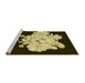 Sideview of Machine Washable Transitional Metallic Gold Rug, wshpat1952yw