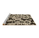 Sideview of Machine Washable Transitional Khaki Gold Rug, wshpat1953brn