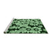 Sideview of Machine Washable Transitional Light Green Rug, wshpat1953grn