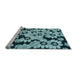 Sideview of Machine Washable Transitional Blue Rug, wshpat1953lblu