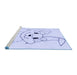 Sideview of Machine Washable Transitional Lavender Blue Rug, wshpat1954blu