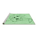 Sideview of Machine Washable Transitional Mint Green Rug, wshpat1954grn