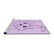 Sideview of Machine Washable Transitional Bright Lilac Purple Rug, wshpat1954pur