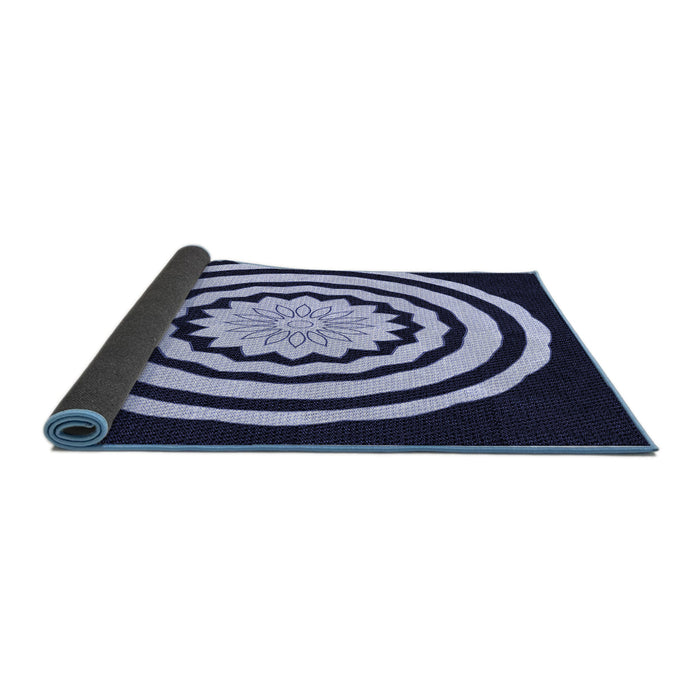 Thickness of Patterned Night Blue Rug, pat1955blu