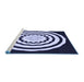 Sideview of Machine Washable Transitional Night Blue Rug, wshpat1955blu