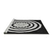 Sideview of Machine Washable Transitional Midnight Gray Rug, wshpat1955gry