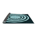 Thickness of Patterned Deep Teal Green Rug, pat1955lblu