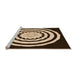 Sideview of Machine Washable Transitional Black Brown Rug, wshpat1955org