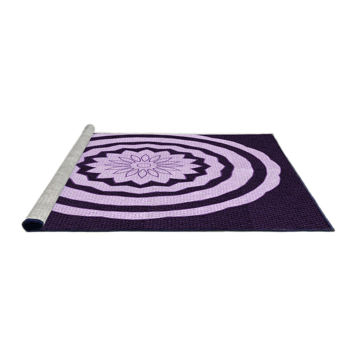 Sideview of Machine Washable Transitional Bright Lilac Purple Rug, wshpat1955pur