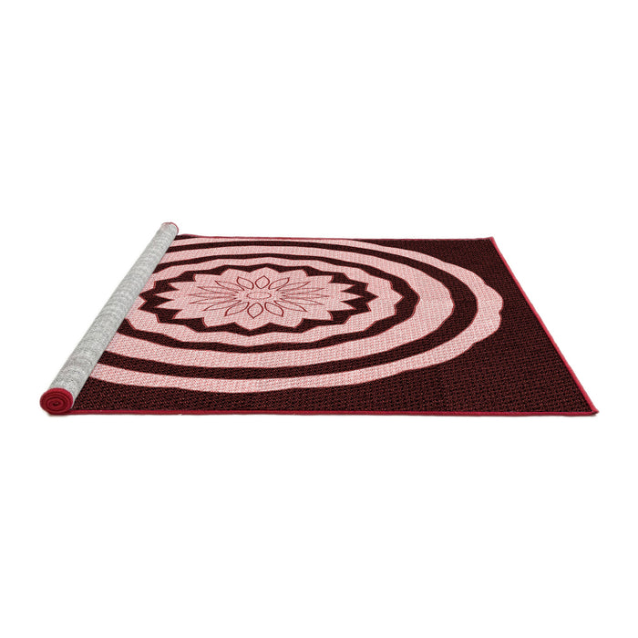 Sideview of Machine Washable Transitional Dark Scarlet Red Rug, wshpat1955rd