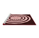 Sideview of Machine Washable Transitional Dark Scarlet Red Rug, wshpat1955rd